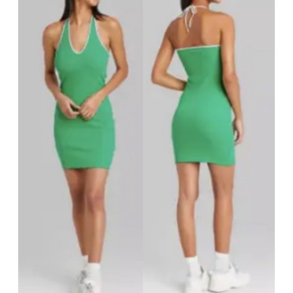 Wild Fable Sleeveless Convertible Knit Bodycon dress Green Size XL